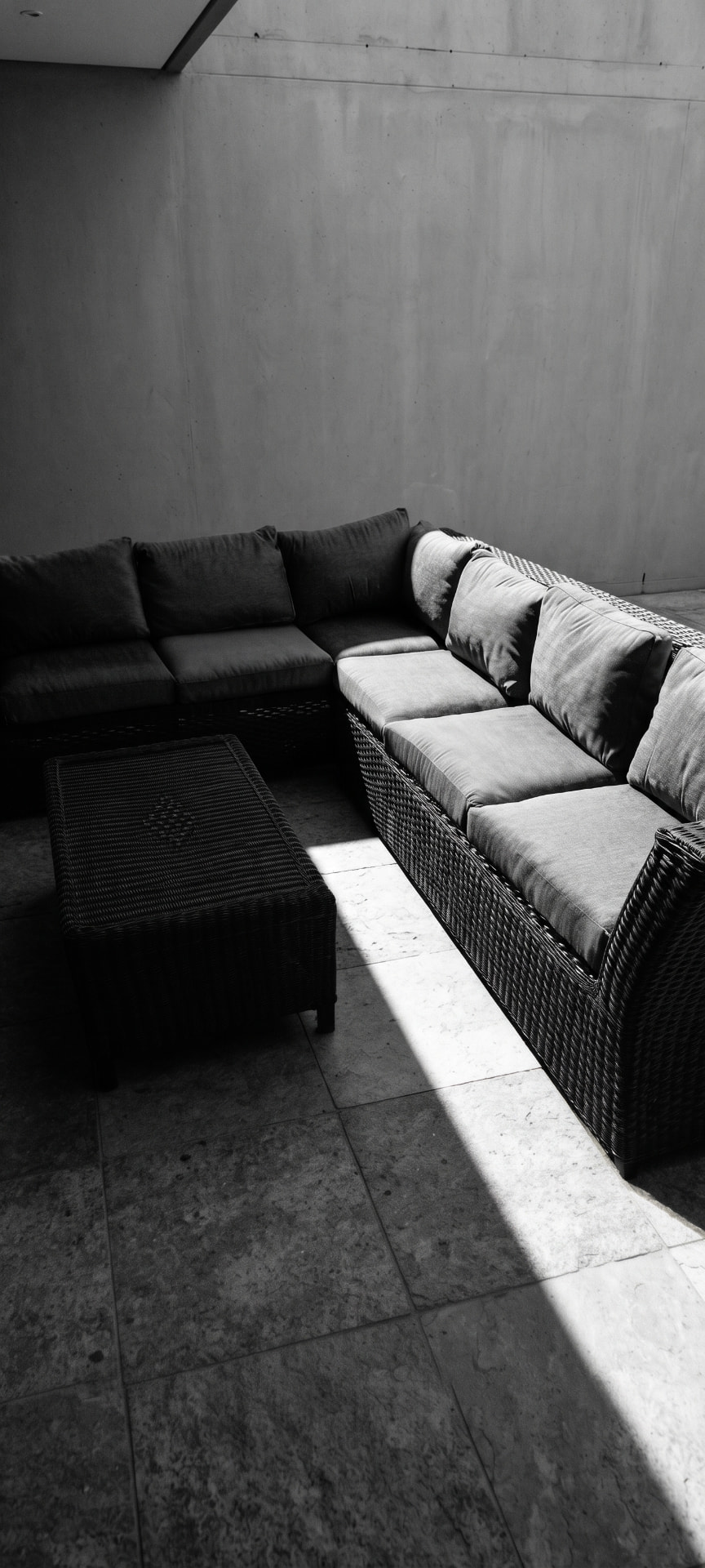 Corner Set with Cushions — handwoven rattan by LOWE Design Studio