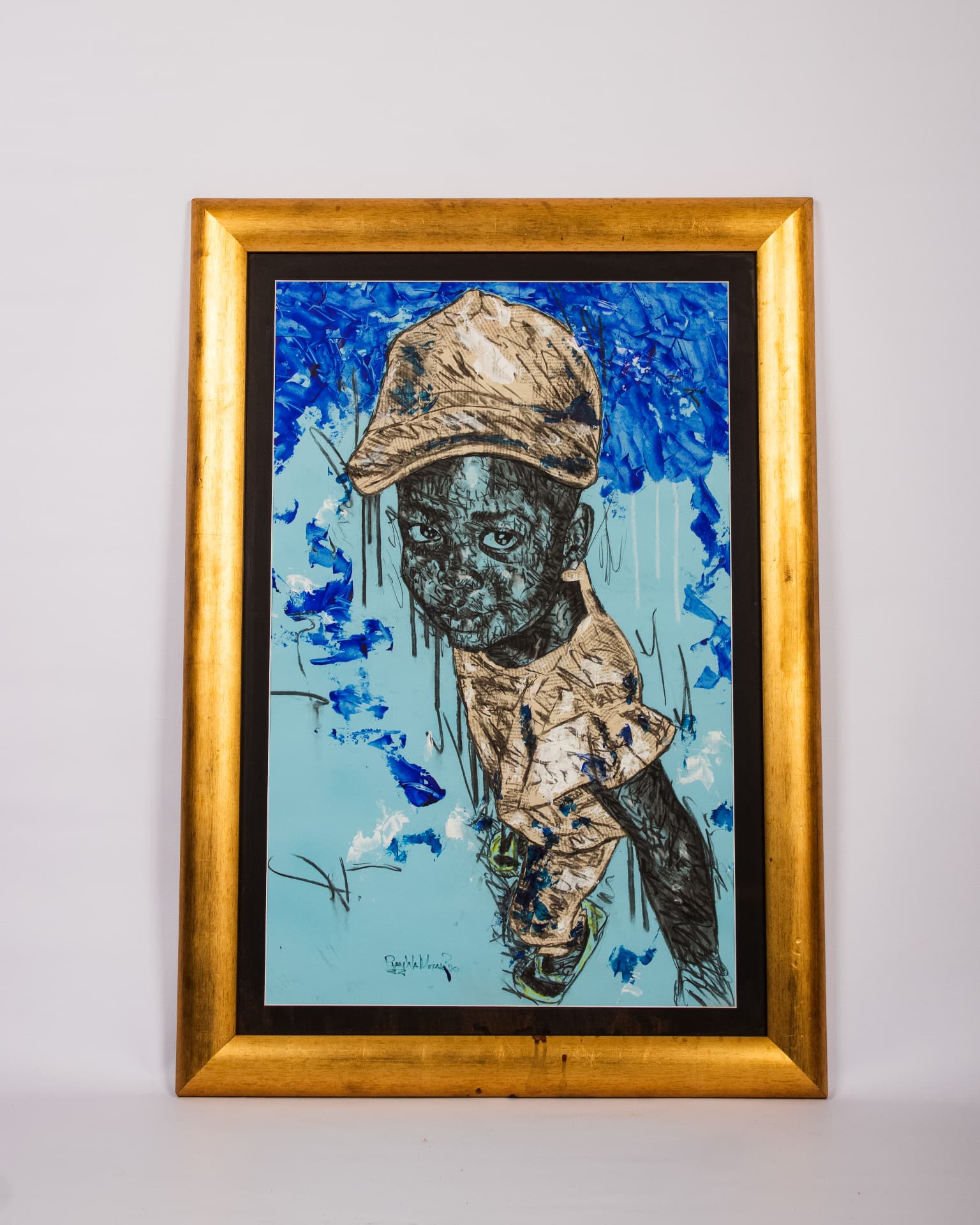 Blue Hour — Framed Art Print — handwoven rattan by LOWE Design Studio