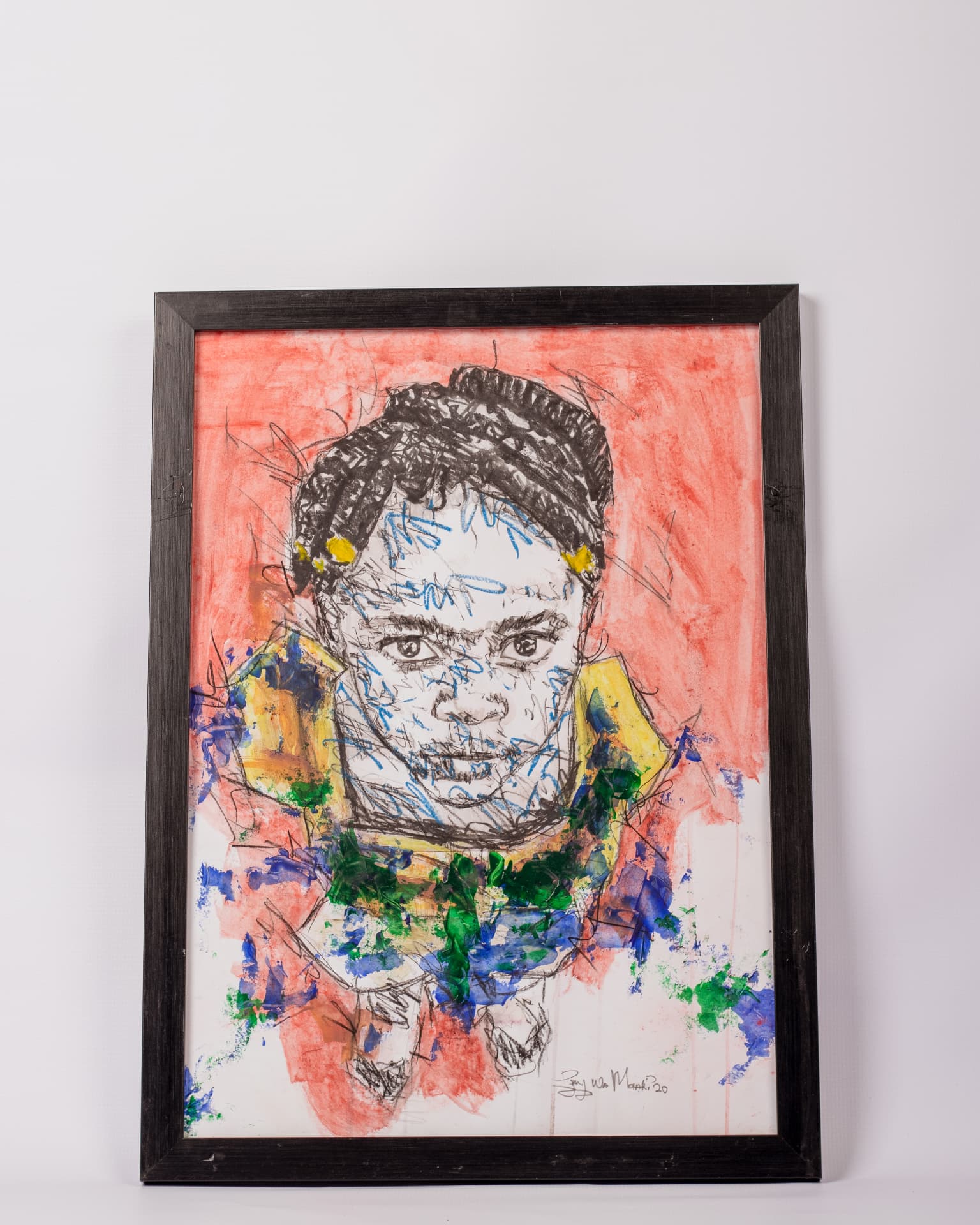 Coral Portrait — Framed Art Print — handwoven rattan by LOWE Design Studio